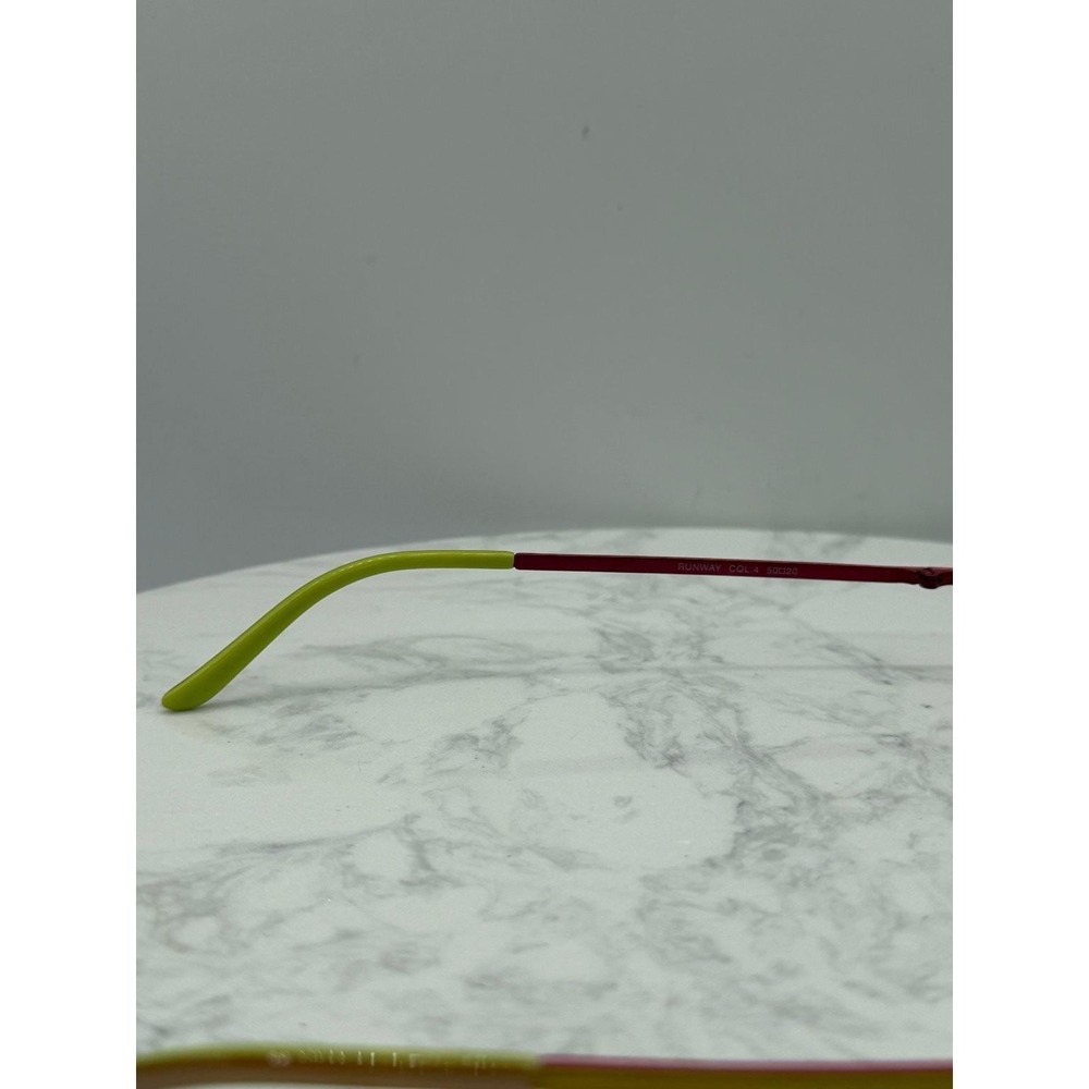 LA MATTA RUNWAY Eyeglass Frames 50-20 Half Rim Gold Red Green Germany - Picture 3 of 6
